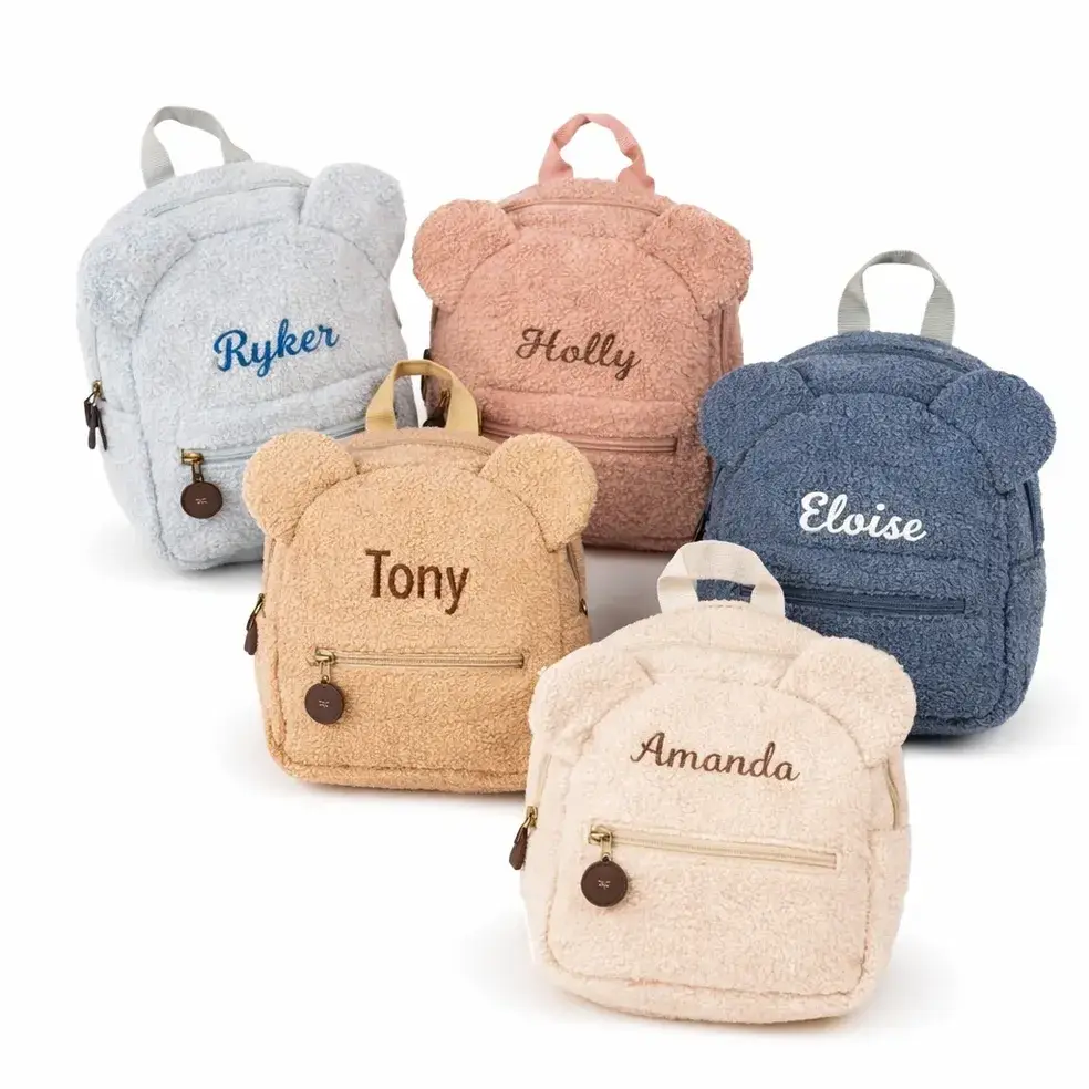 Personalized teddy bear backpacks embroidered